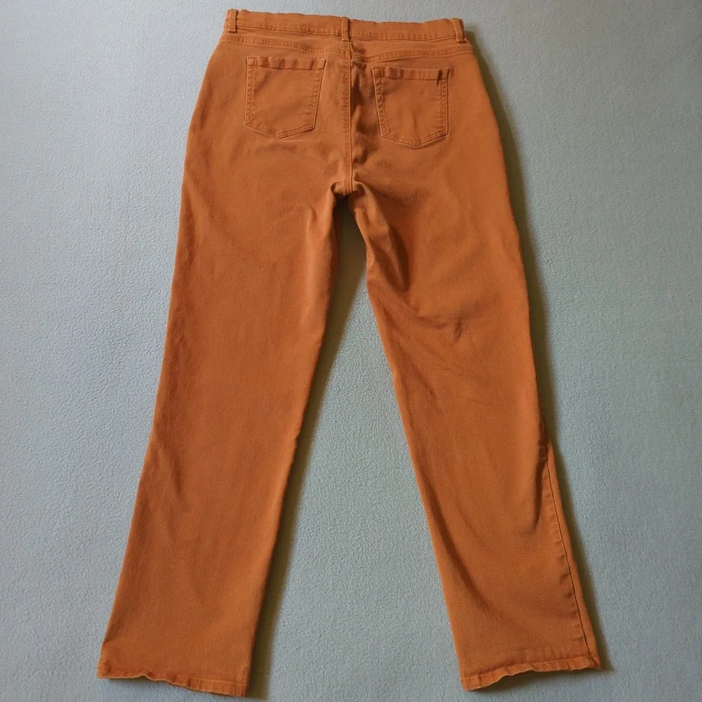 Gloria Vanderbilt Amanda‎ High Rise Tapered Jeans Burnt Orange Rust Womens 14